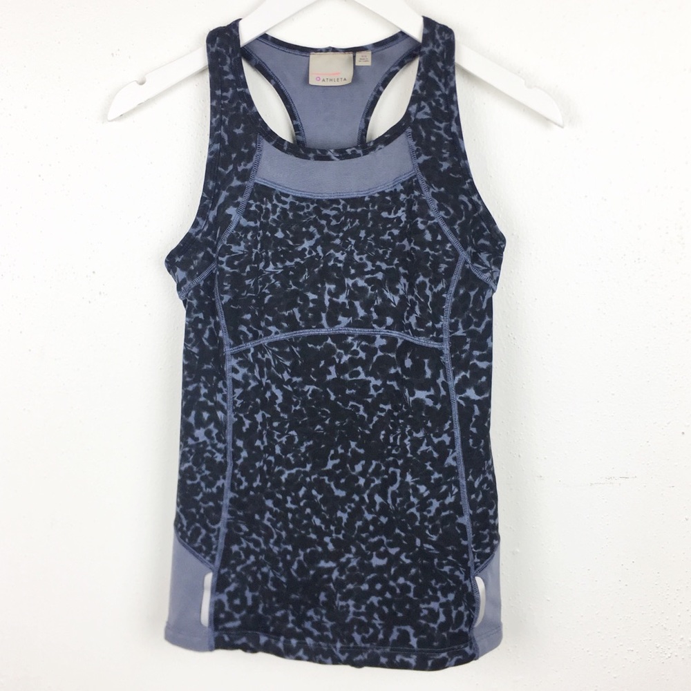 Athleta Size XS Leopard Built In Bra Workout Yoga Running Tank Top - Picture 1 of 7